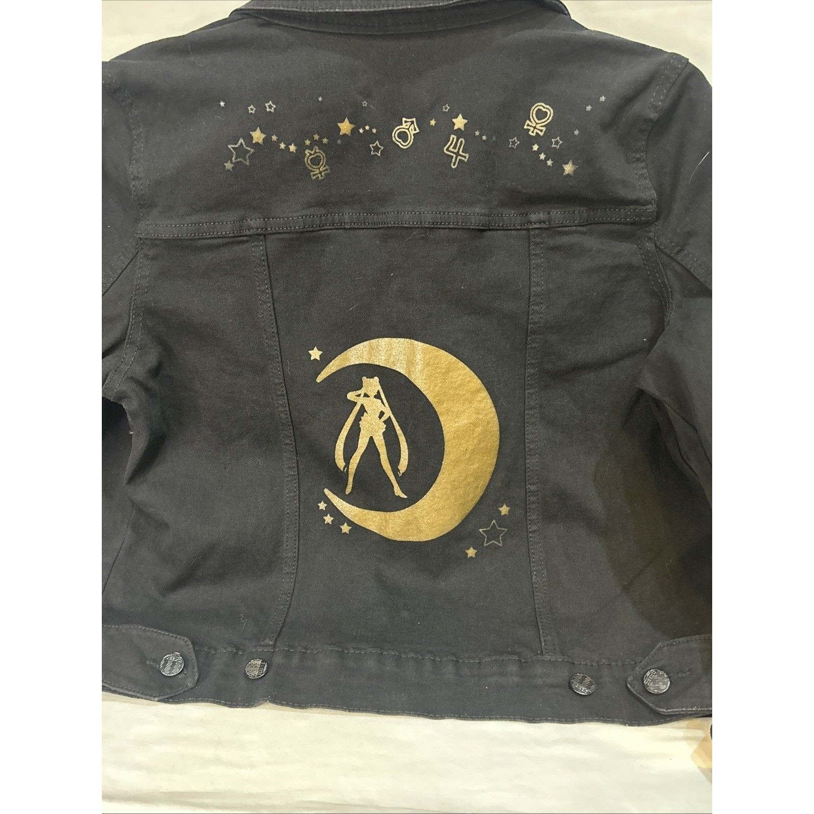 Loly In The Sky X Sailor Moon Black Denim Jacket Girls Size G (L)